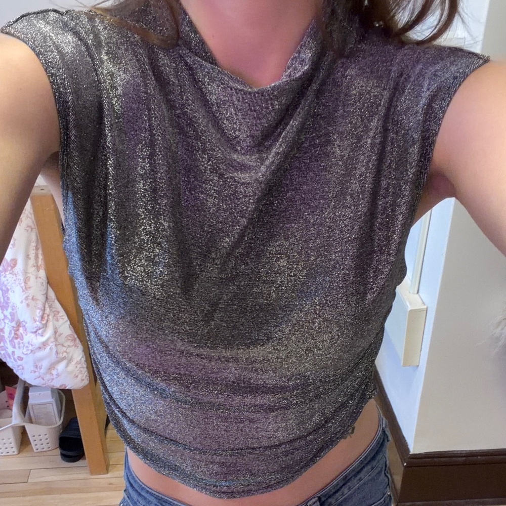 Georgie Gray High Neck Sparkle Top